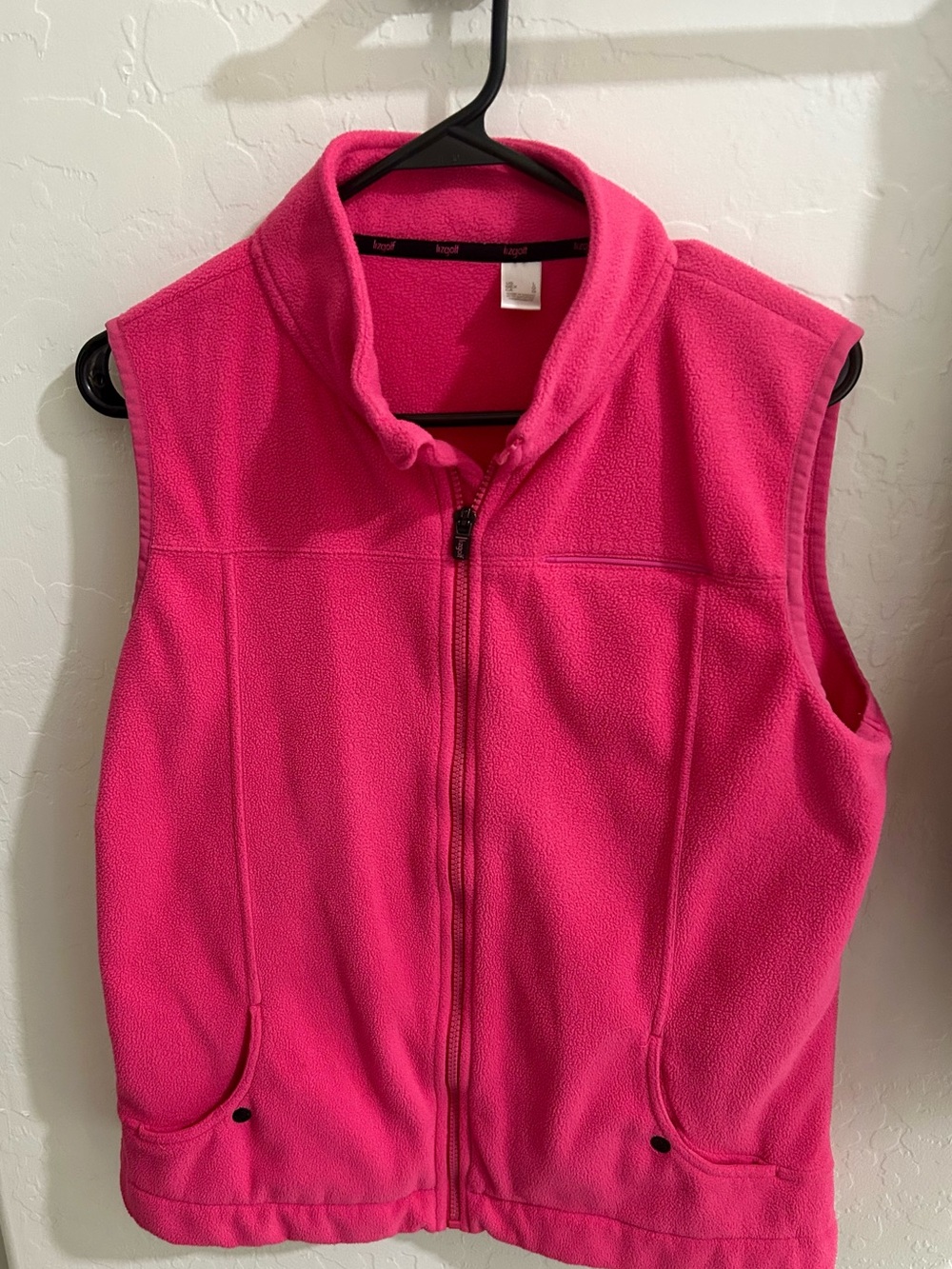 Women’s Hot Pink Zip-Front Fleece Vest by no brand